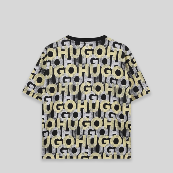 Hugo by Hugo Boss Kids All-Over Print Text Logo T-Shirt