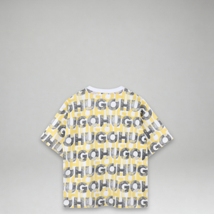 Hugo by Hugo Boss Kids All-Over Print Text Logo T-Shirt