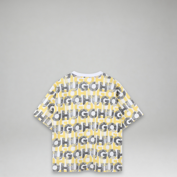 Hugo by Hugo Boss Kids All-Over Print Text Logo T-Shirt