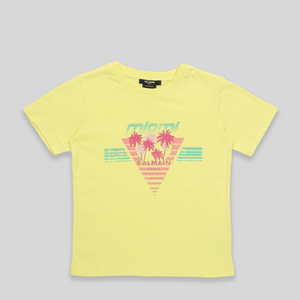 Balmain Kids Palm Tree Logo T-Shirt