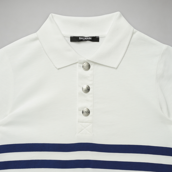 Balmain Kids Striped Logo Polo