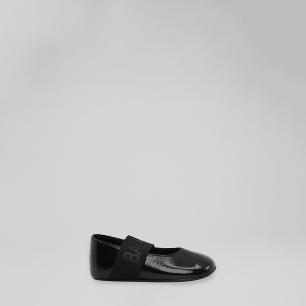 Balmain Kids Toddler Girl's Strap Logo Crib Shoes