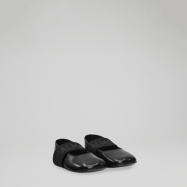 Balmain Kids Toddler Girl's Strap Logo Crib Shoes