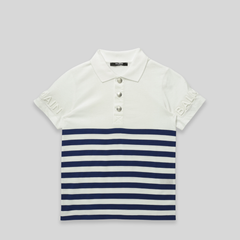 Balmain Kids Striped Logo Polo