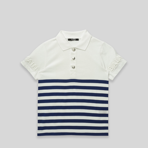 Balmain Kids Striped Logo Polo