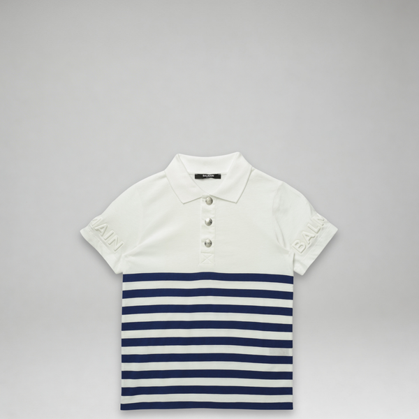 Balmain Kids Striped Logo Polo
