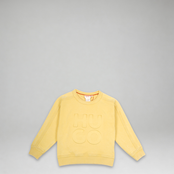 Hugo by Hugo Boss Kids Embossed/Debossed Block Logo Crew Neck Sweatshirt