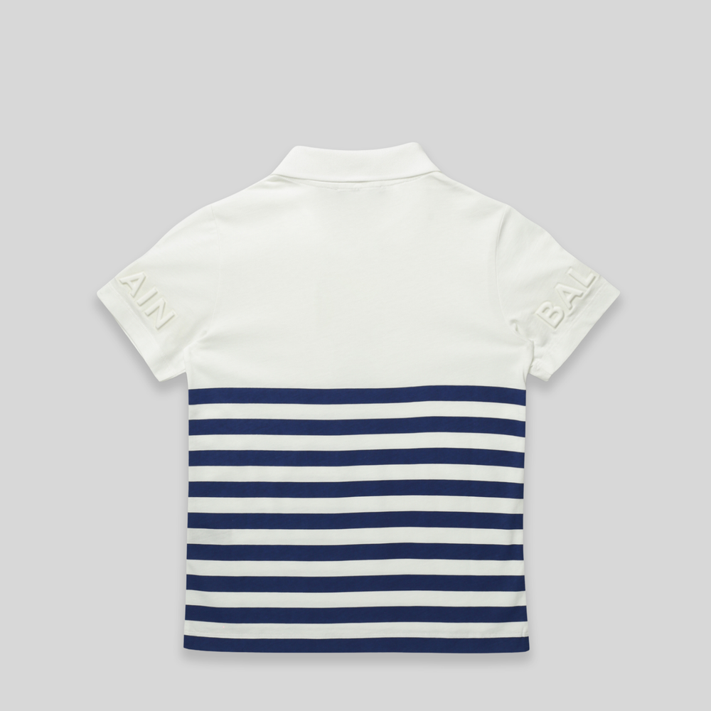 Balmain Kids Striped Logo Polo