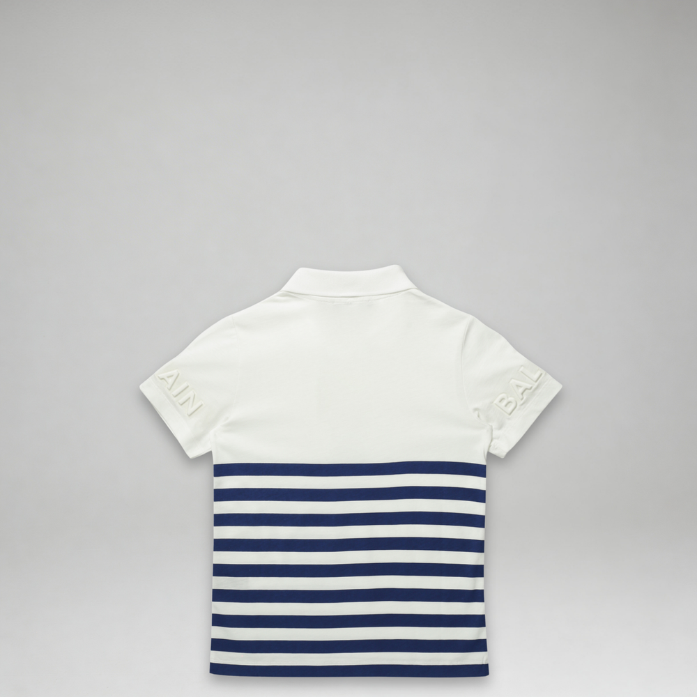 Balmain Kids Striped Logo Polo