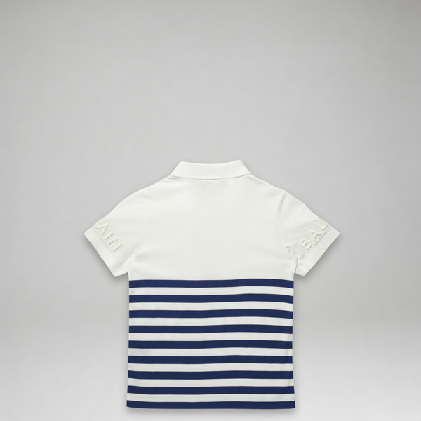 Balmain Kids Striped Logo Polo