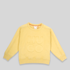 Hugo by Hugo Boss Kids Embossed/Debossed Block Logo Crew Neck Sweatshirt