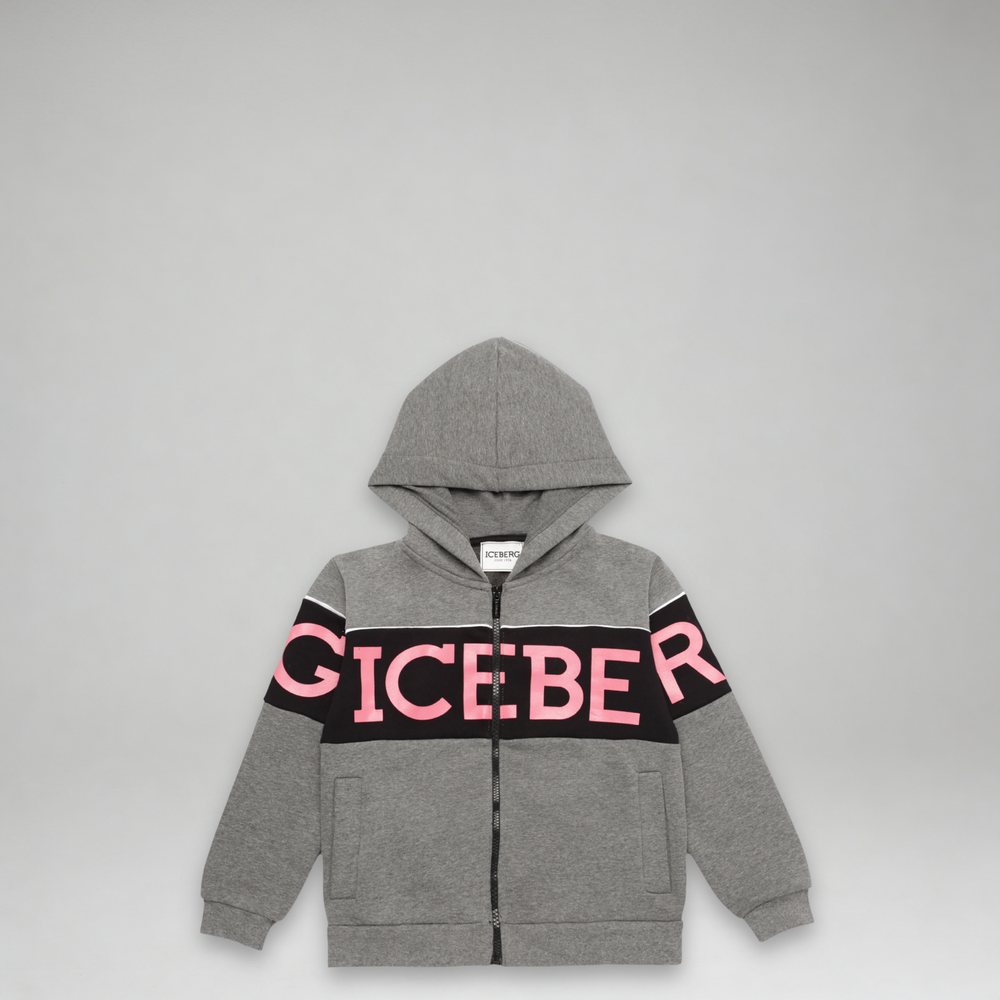 Iceberg Kids Panel Logo Zip-Up Hoodie Sweatshirt