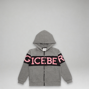 Iceberg Kids Panel Logo Zip-Up Hoodie Sweatshirt