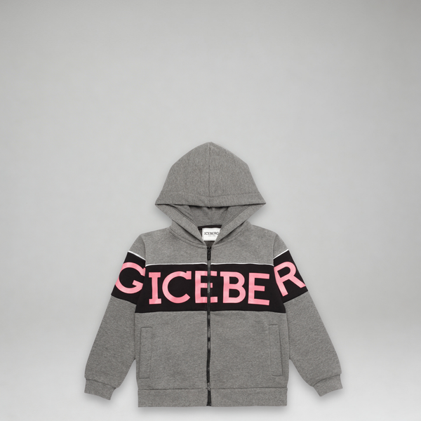 Iceberg Kids Panel Logo Zip-Up Hoodie Sweatshirt