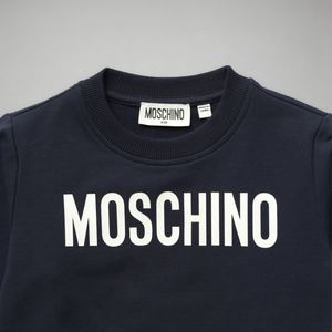 Moschino Kid's Classic Text Logo Crewneck Sweatshirt