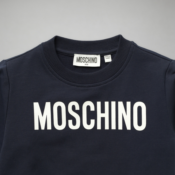 Moschino Kid's Classic Text Logo Crewneck Sweatshirt