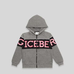Iceberg Kids Panel Logo Zip-Up Hoodie Sweatshirt