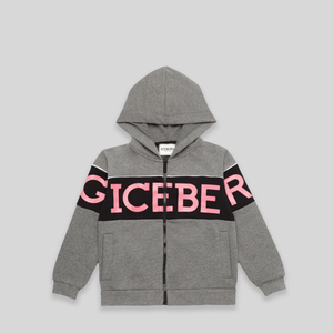 Iceberg Kids Panel Logo Zip-Up Hoodie Sweatshirt