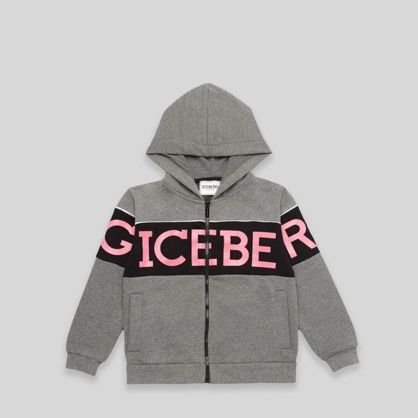 Iceberg Kids Panel Logo Zip-Up Hoodie Sweatshirt
