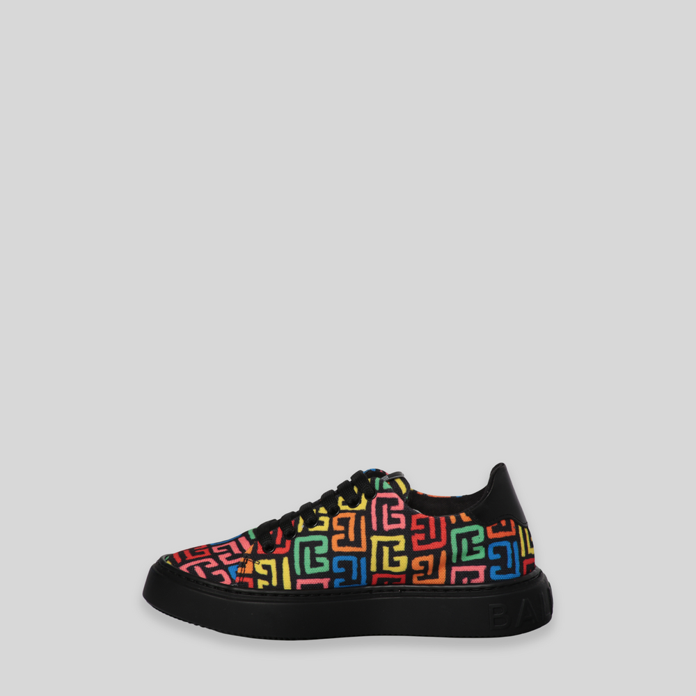 Balmain Kids Monogram Logo Sneakers