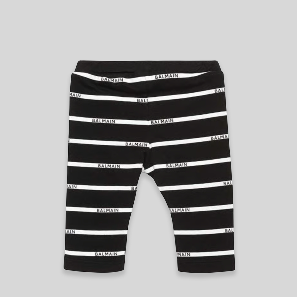 Balmain Kid's Logo Stripe Leggings