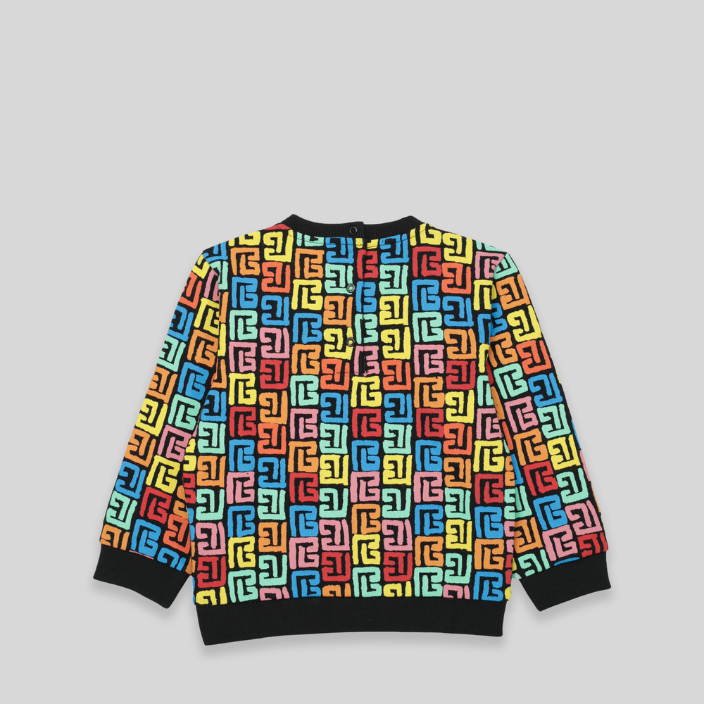 Balmain Kids Toddler's Multicolor Monogram Logo Sweatshirt