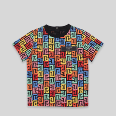 Balmain Kids Multicolor Monogram 'PB' Logo T-Shirt