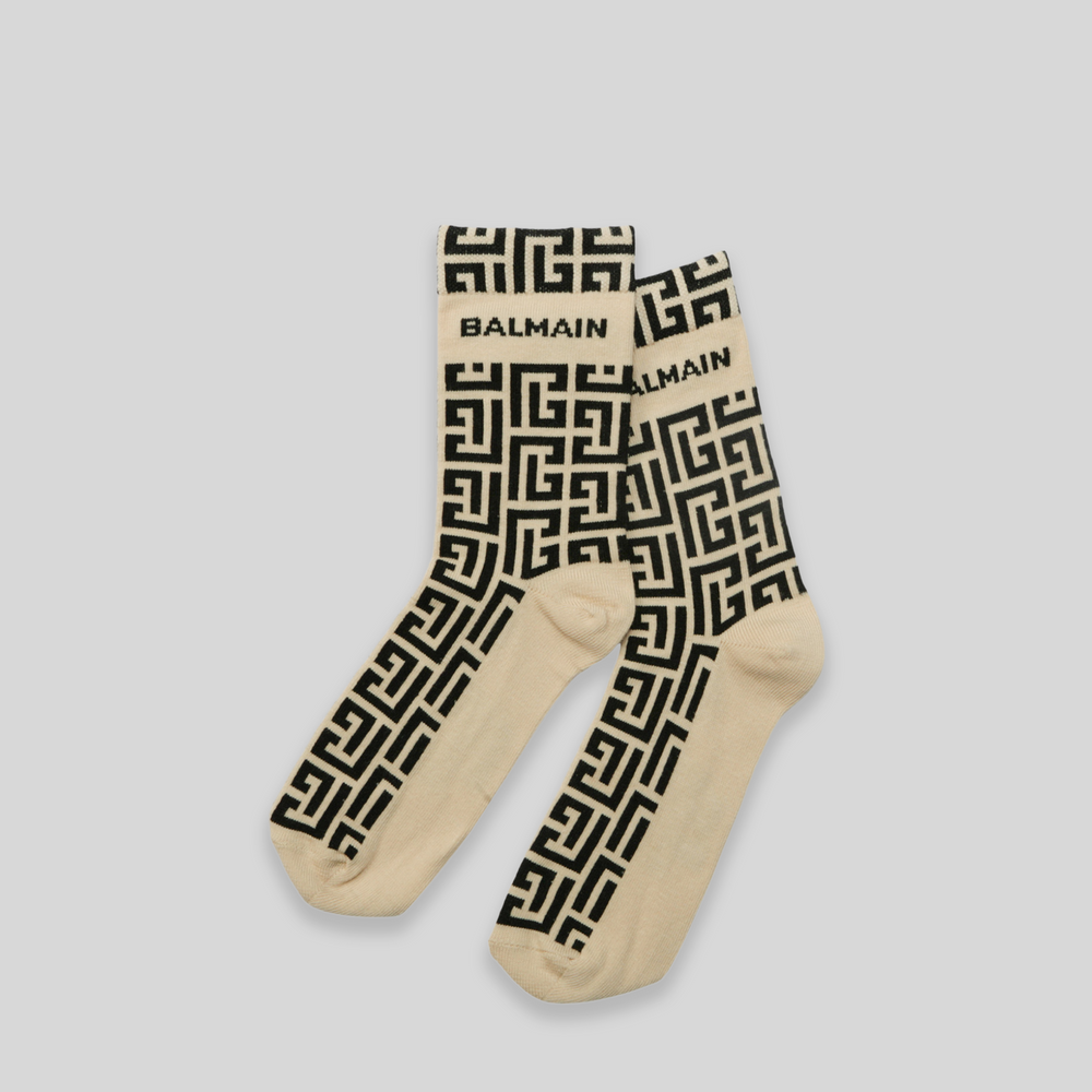 Balmain Kids Logo Print Socks
