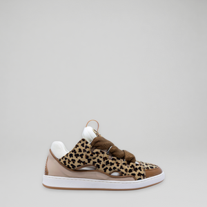Lanvin Kids Leopard Print Leather Sneakers