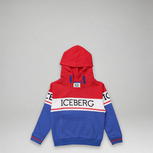 Iceberg Kids Color Block Logo Hoodie Sweatshirt