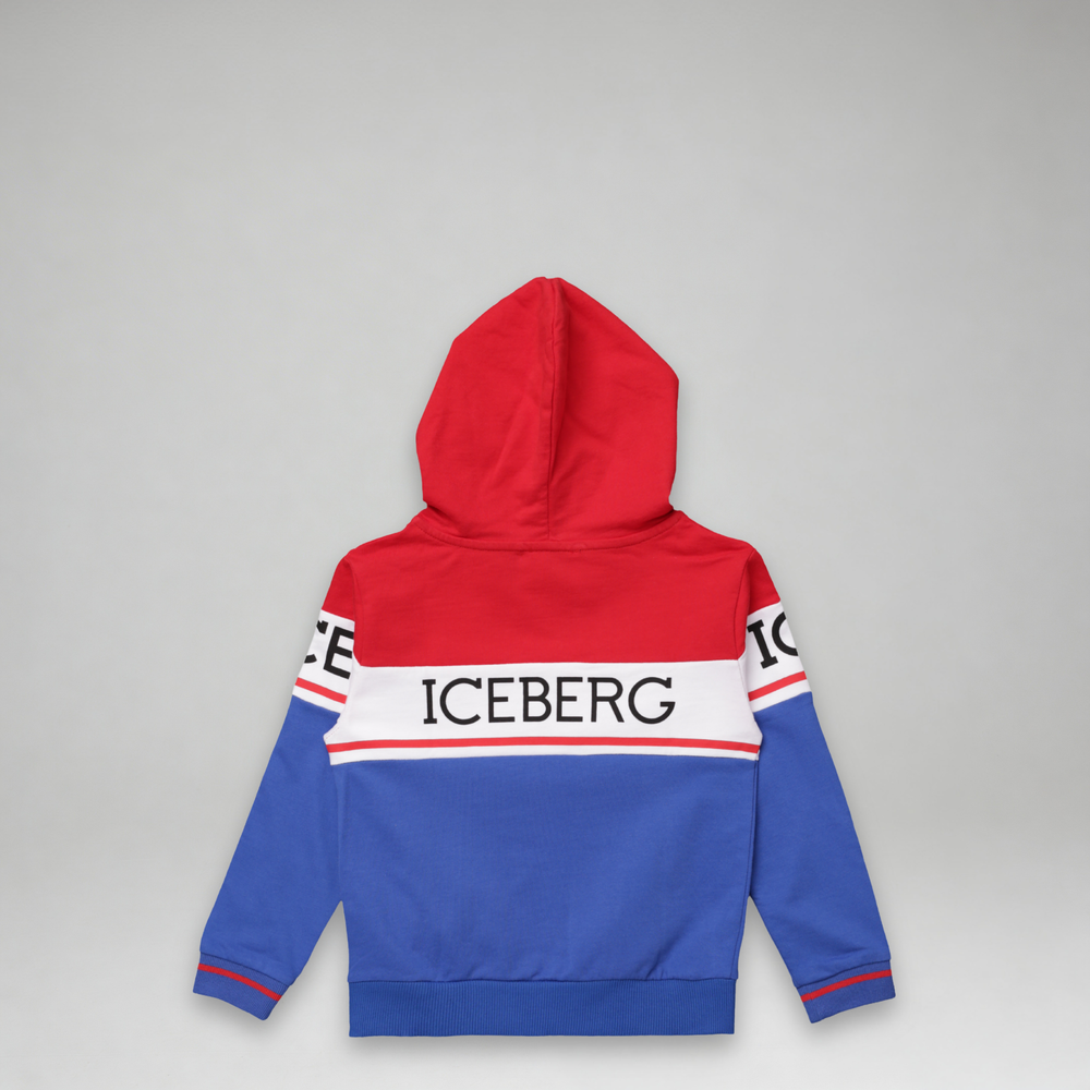 Iceberg Kids Color Block Logo Hoodie Sweatshirt