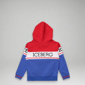 Iceberg Kids Color Block Logo Hoodie Sweatshirt