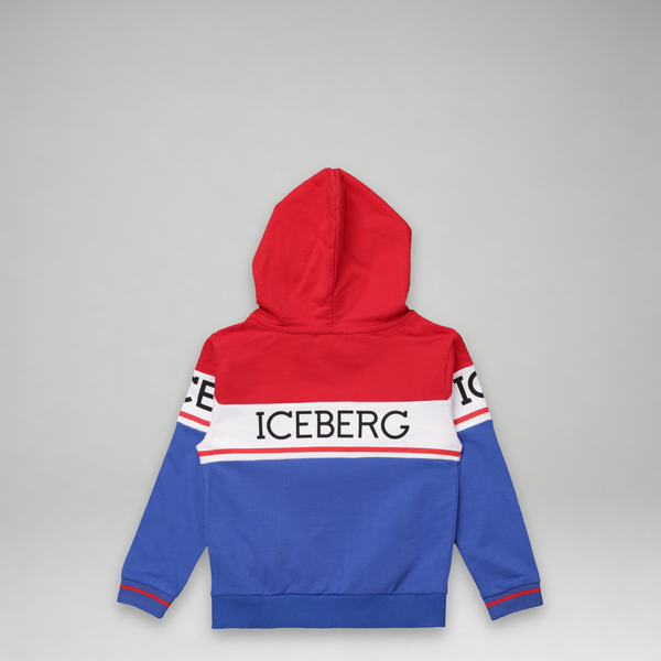 Iceberg Kids Color Block Logo Hoodie Sweatshirt
