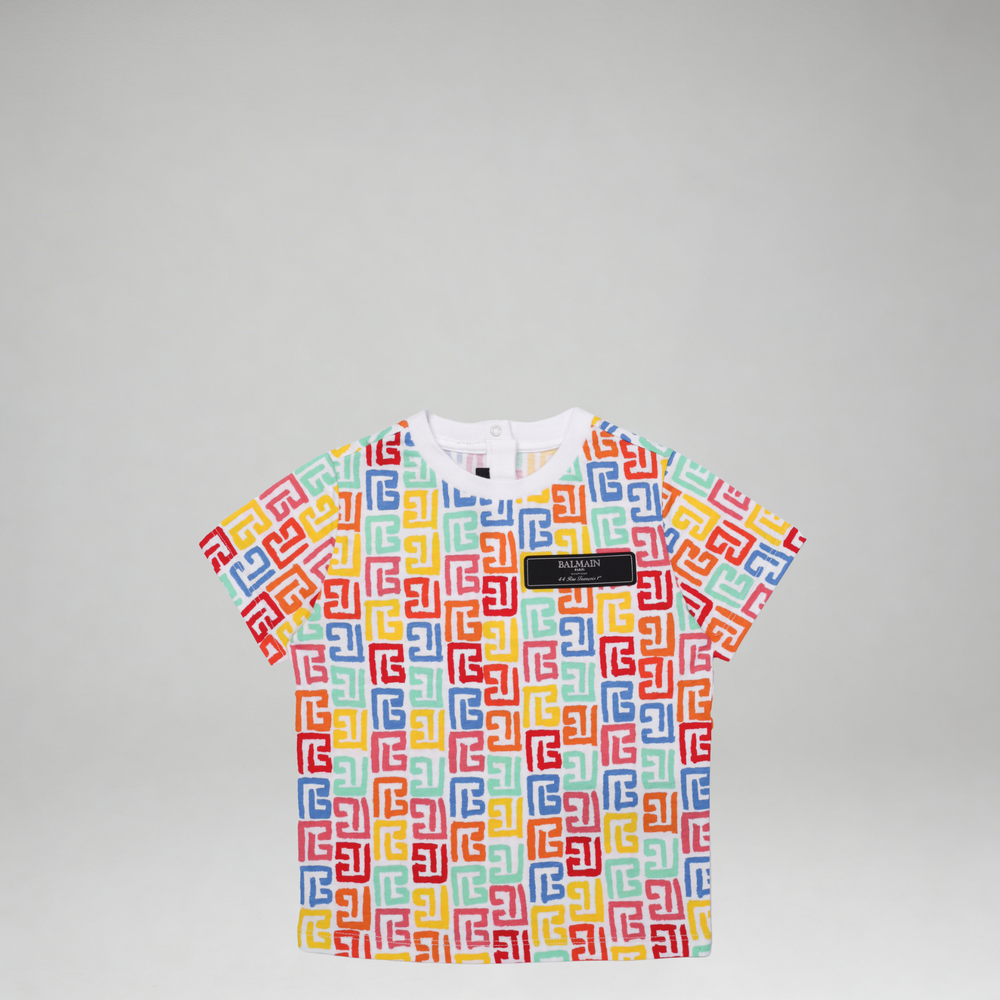 Balmain Kids Toddler's Multicolor Monogram Logo T-Shirt