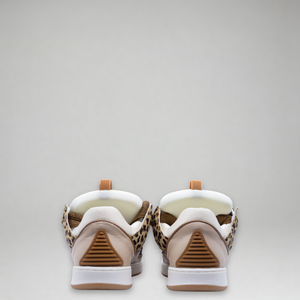 Lanvin Kids Leopard Print Leather Sneakers