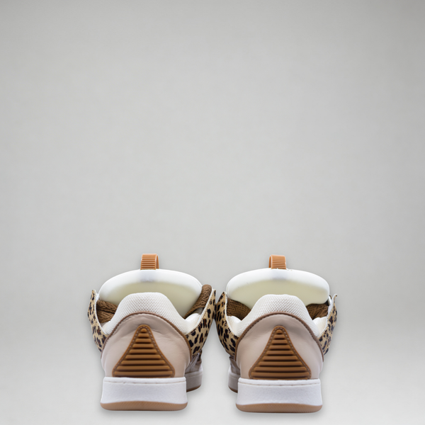 Lanvin Kids Leopard Print Leather Sneakers