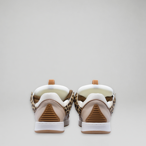 Lanvin Kids Leopard Print Leather Sneakers
