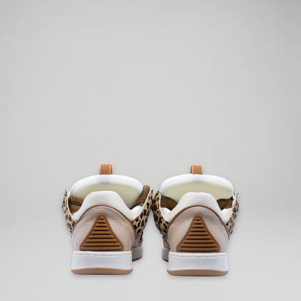 Lanvin Kids Leopard Print Leather Sneakers