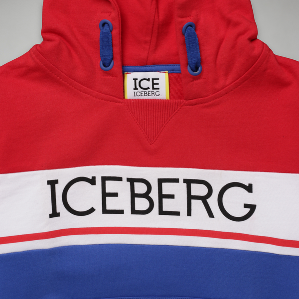Iceberg Kids Color Block Logo Hoodie Sweatshirt