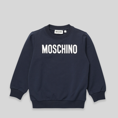 Moschino Kid's Classic Text Logo Crewneck Sweatshirt