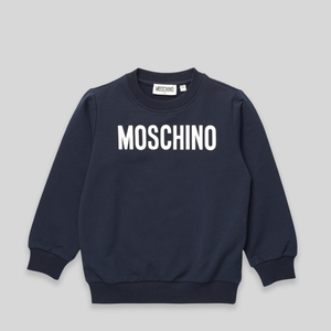 Moschino Kid's Classic Text Logo Crewneck Sweatshirt