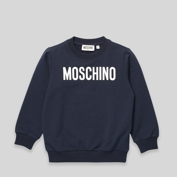Moschino Kid's Classic Text Logo Crewneck Sweatshirt
