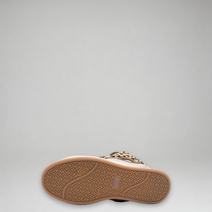 Lanvin Kids Leopard Print Leather Sneakers