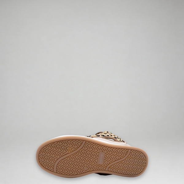 Lanvin Kids Leopard Print Leather Sneakers