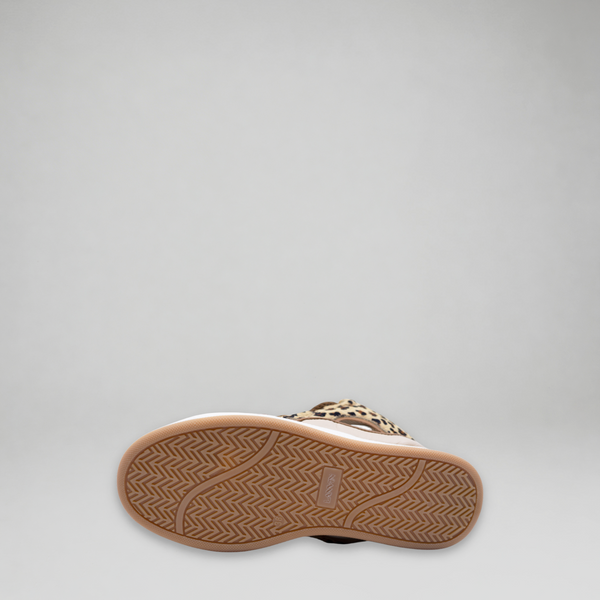Lanvin Kids Leopard Print Leather Sneakers