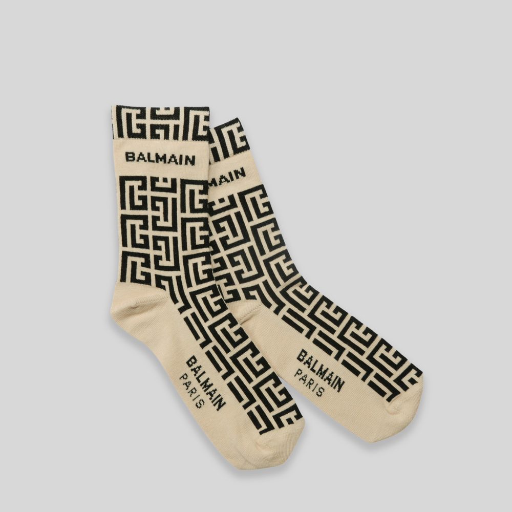 Balmain Kids Logo Print Socks