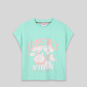 Hugo by Hugo Boss Kids 'Freshly Vibes' Cropped T-Shirt