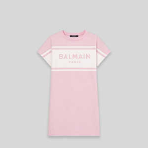 Balmain Kids Girl's Chest Panel Logo T-Shirt Dress