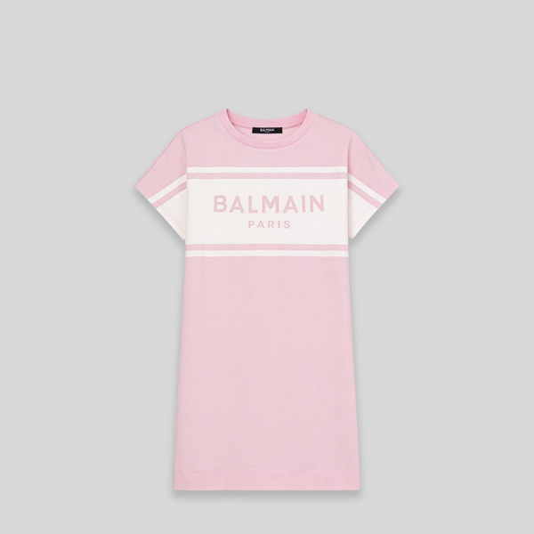 Balmain Kids Girl's Chest Panel Logo T-Shirt Dress