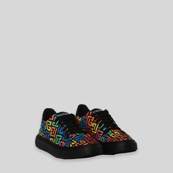 Balmain Kids Monogram Logo Sneakers